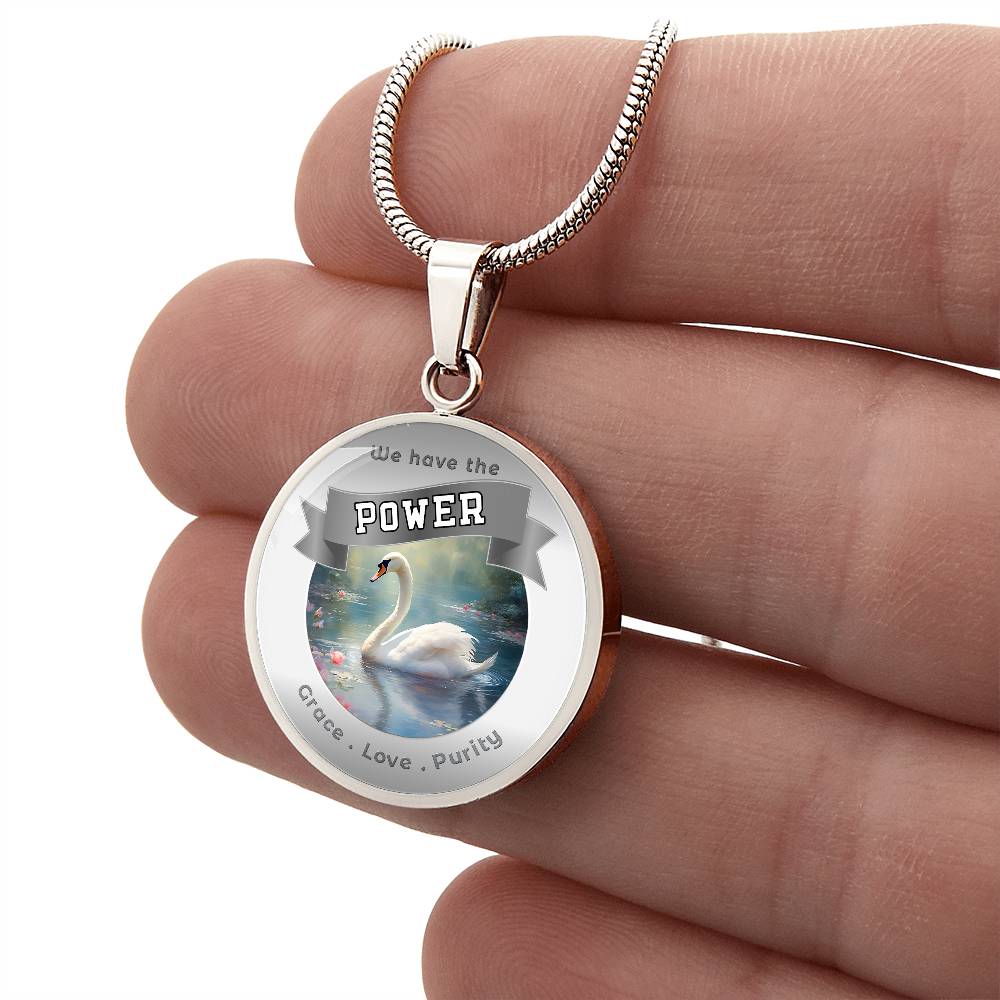 Swan - Power Animal Affirmation Necklace - Grace Love Purity - More Than CharmsMore Than Charms
