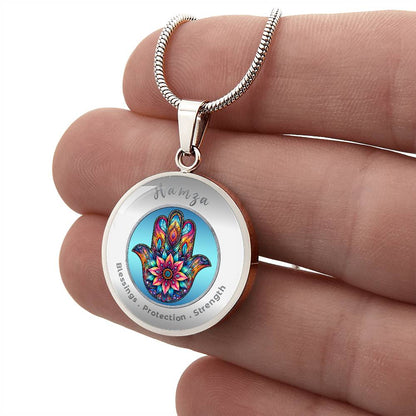 Hamsa - Protection Strength Blessings. - Affirmation Necklace - More Than CharmsMore Than Charms