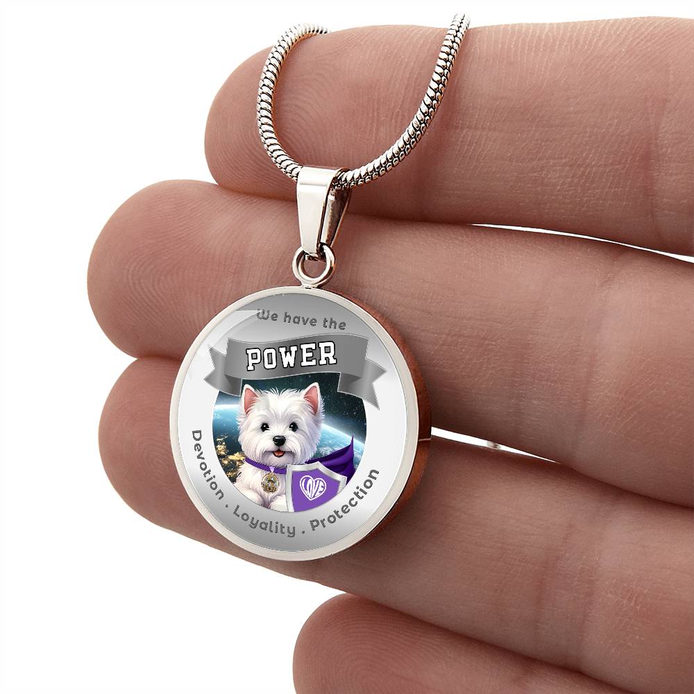 West Highland Terrier - Super Hero - Westie Dog Power Animal Affirmation Necklace - More Than CharmsMore Than Charms