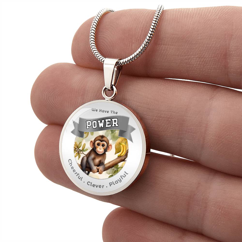 Monkey - Power Animal Affirmation Necklace - Cheerful Clever Playful- More Than CharmsMore Than Charms