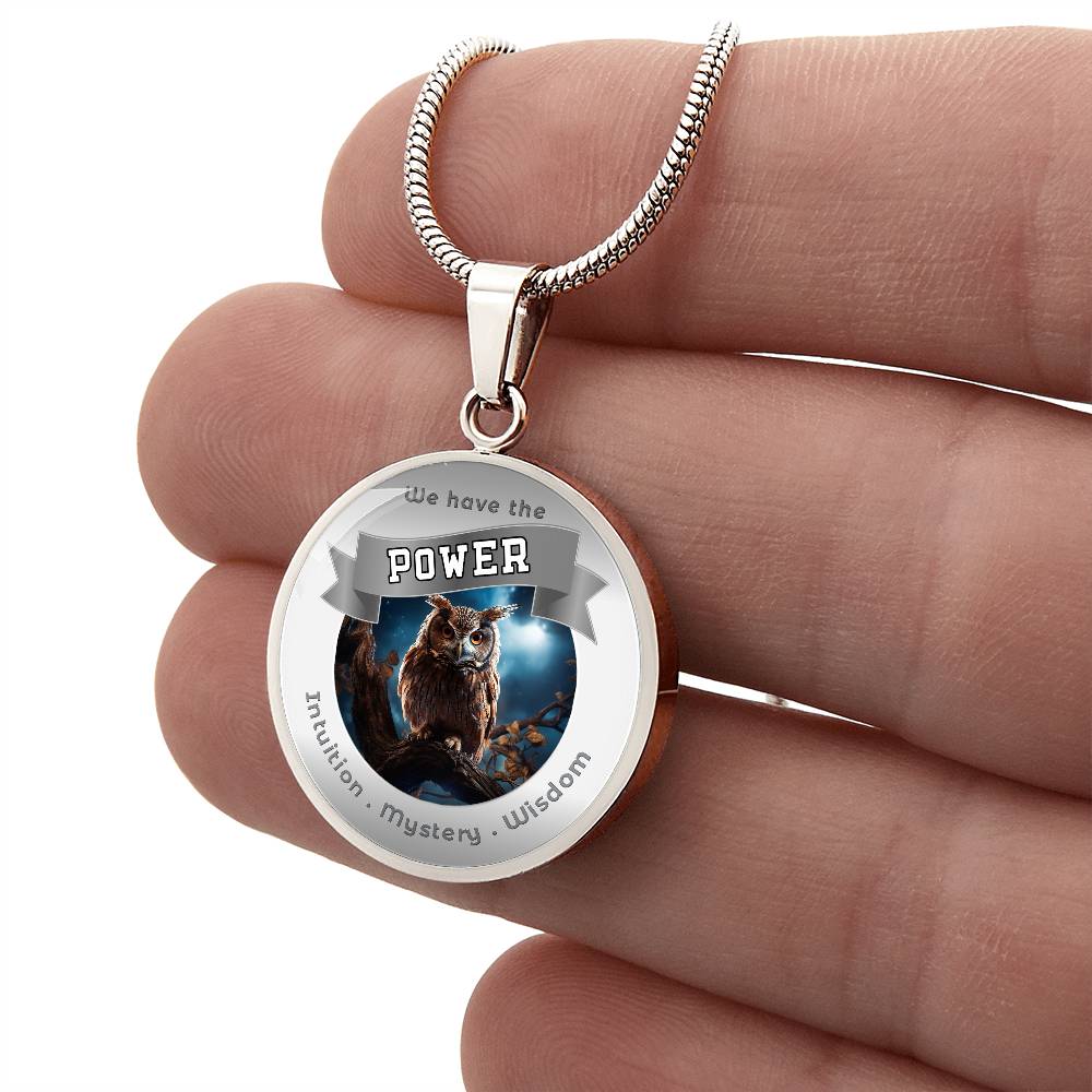 Owl - Power Animal Affirmation Necklace - Intuition Mystery Wisdom- More Than CharmsMore Than Charms