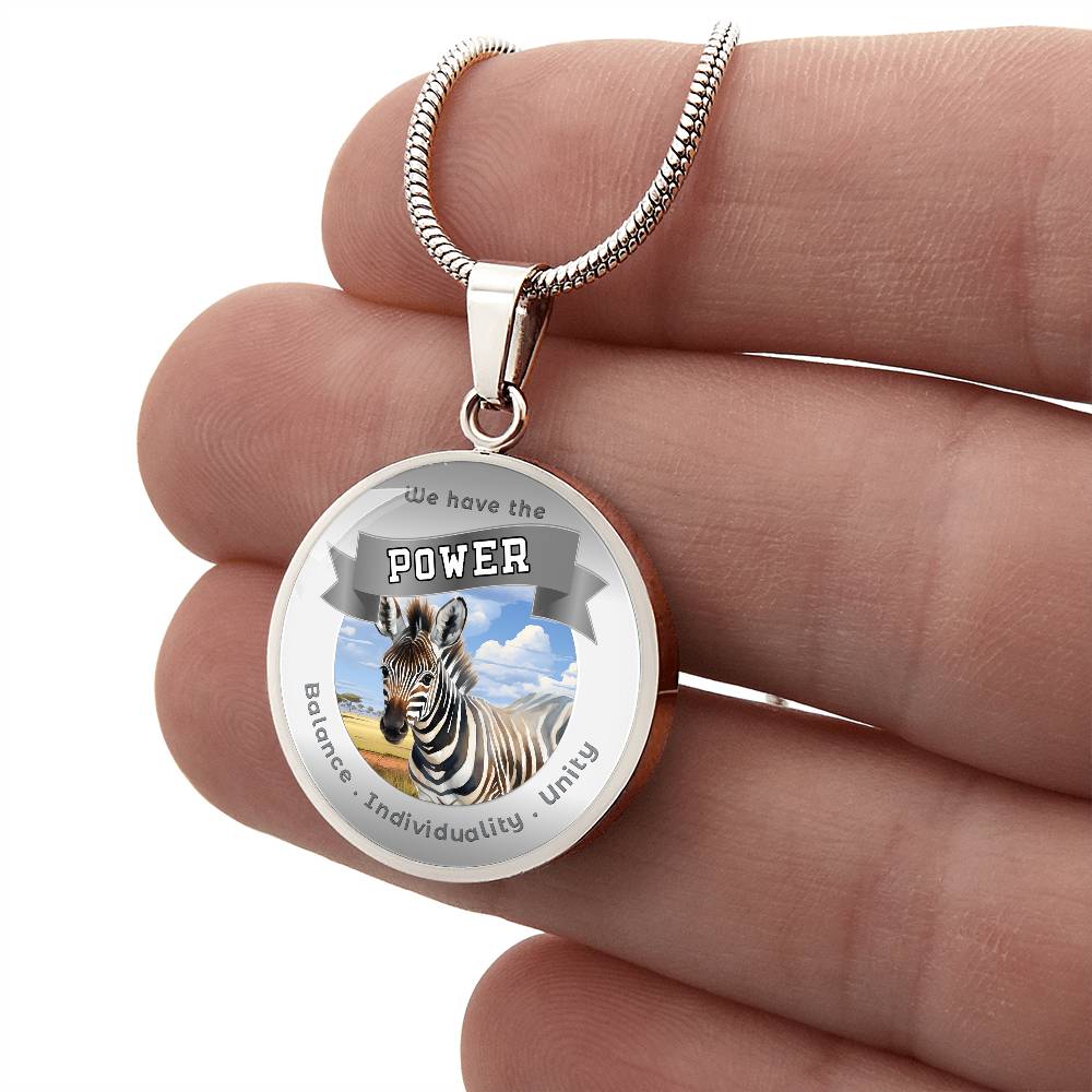 Zebra - Power Animal Affirmation Necklace - Balance Individuality Unity - More Than CharmsMore Than Charms
