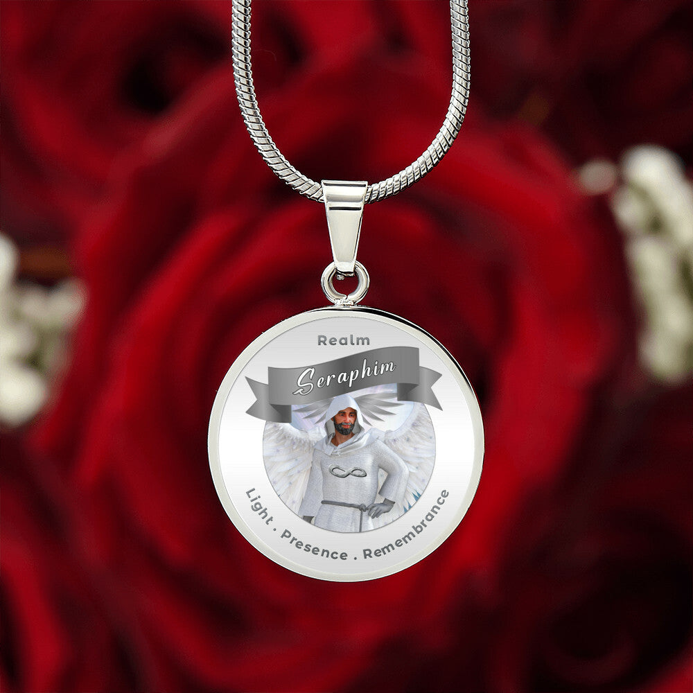Seraphim - Angelic Realm Affirmation Necklace For Remembrance, Presence & Light- More Than CharmsMore Than Charms