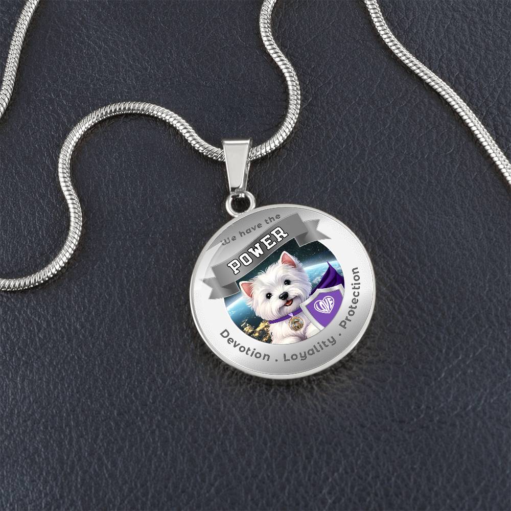 West Highland Terrier - Super Hero - Westie Dog Power Animal Affirmation Necklace - More Than CharmsMore Than Charms