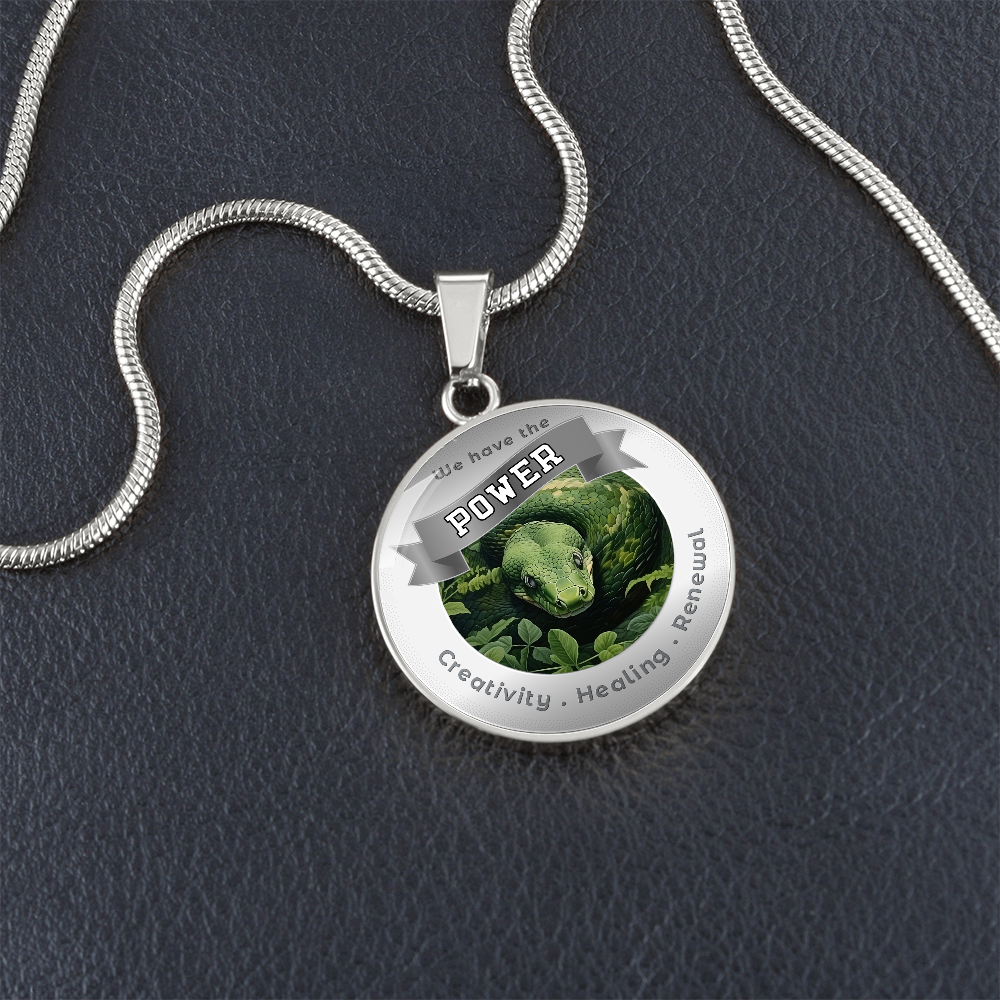 Snake - Power Animal Affirmation Necklace - Creativity Healing Renewal - More Than CharmsMore Than Charms
