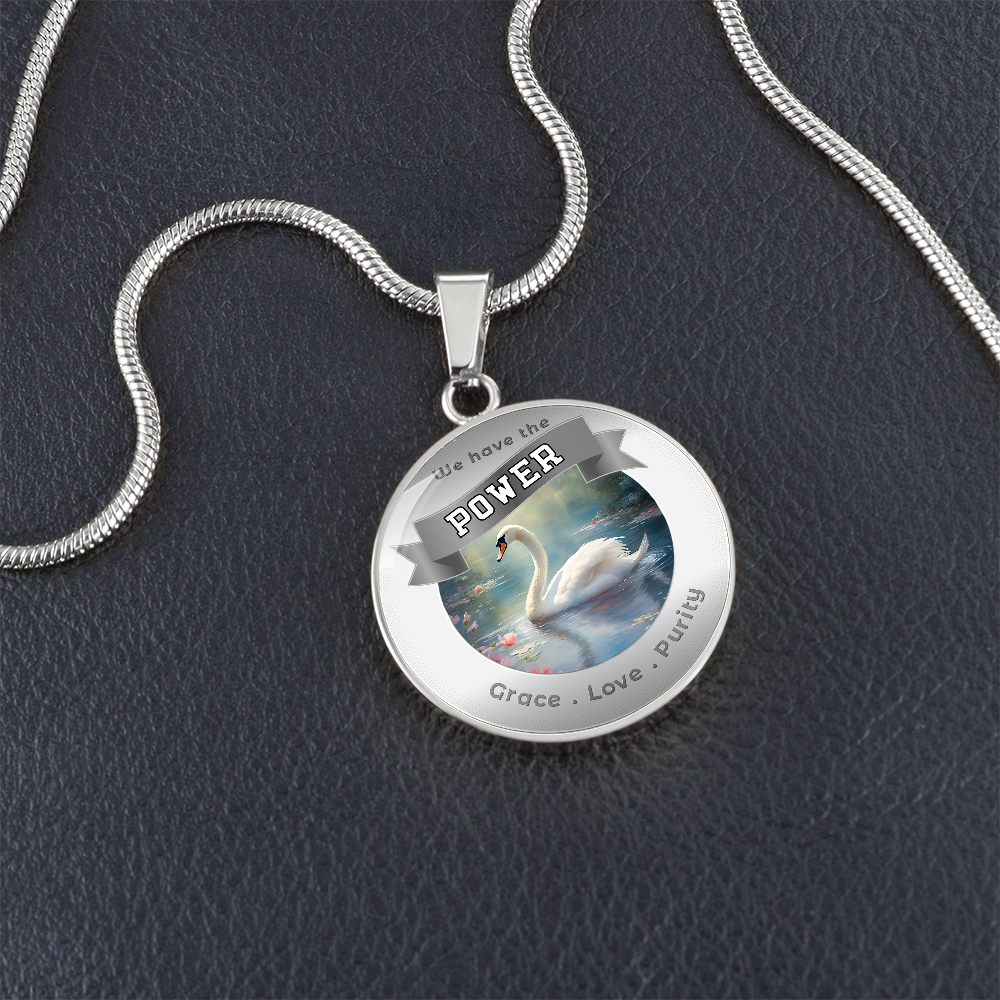 Swan - Power Animal Affirmation Necklace - Grace Love Purity - More Than CharmsMore Than Charms