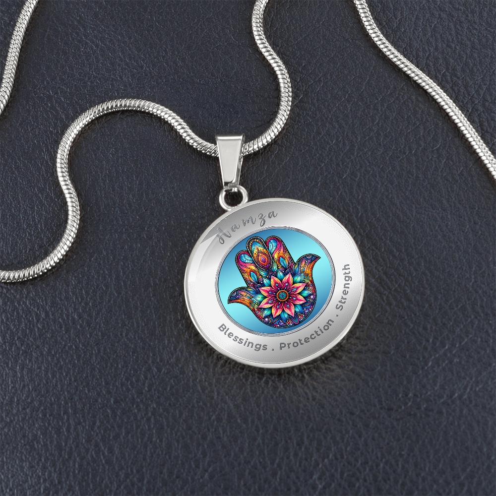 Hamsa - Protection Strength Blessings. - Affirmation Necklace - More Than CharmsMore Than Charms
