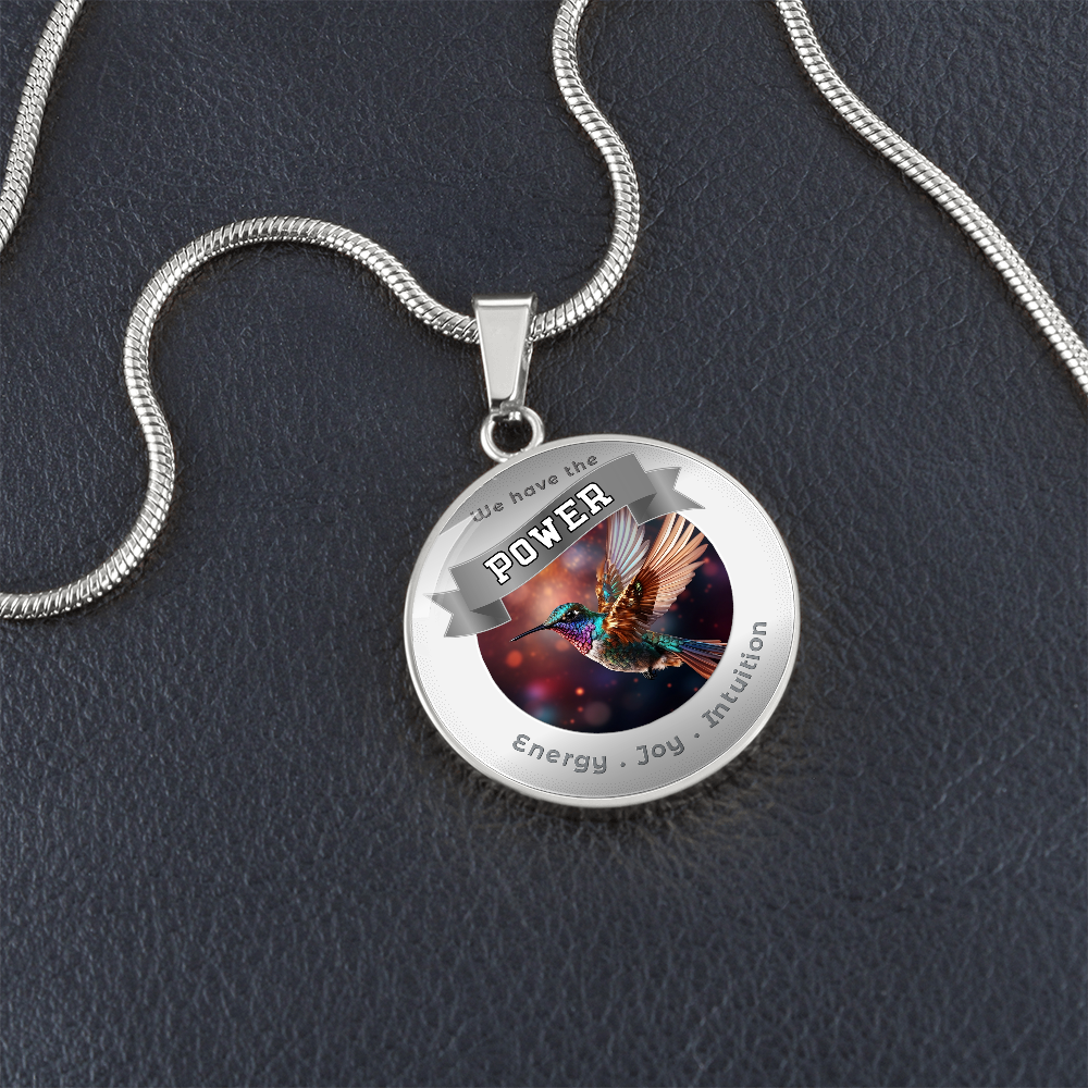 Hummingbird - Power Animal Affirmation Necklace -- Energy Joy Intuition - More Than CharmsMore Than Charms