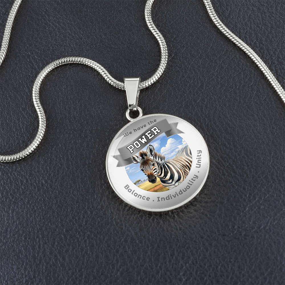 Zebra - Power Animal Affirmation Necklace - Balance Individuality Unity - More Than CharmsMore Than Charms