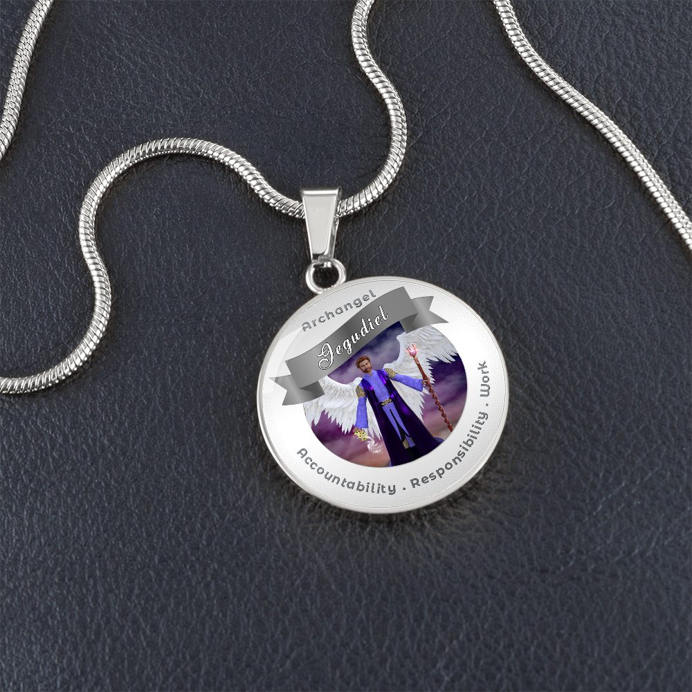 Archangel Jegudiel - Affirmation Necklace For Accountability, Mercy, Responsibility & Work - More Than CharmsMore Than Charms