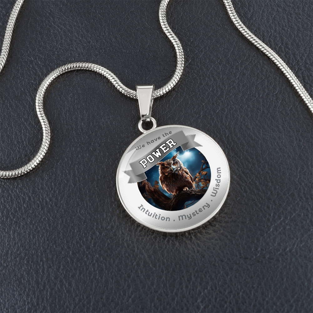 Owl - Power Animal Affirmation Necklace - Intuition Mystery Wisdom- More Than CharmsMore Than Charms