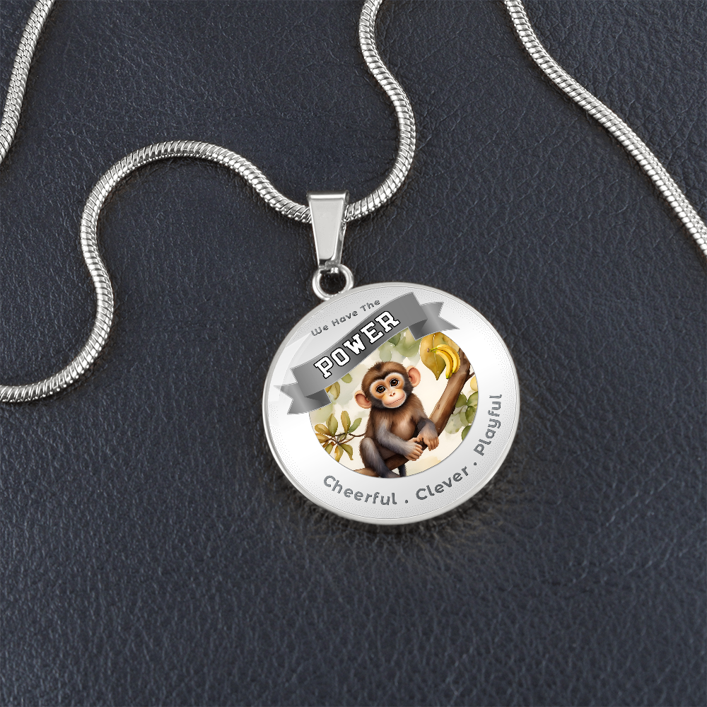Monkey - Power Animal Affirmation Necklace - Cheerful Clever Playful- More Than CharmsMore Than Charms