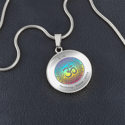 Om - Harmony Peace Unity - Affirmation Necklace - More Than CharmsMore Than Charms