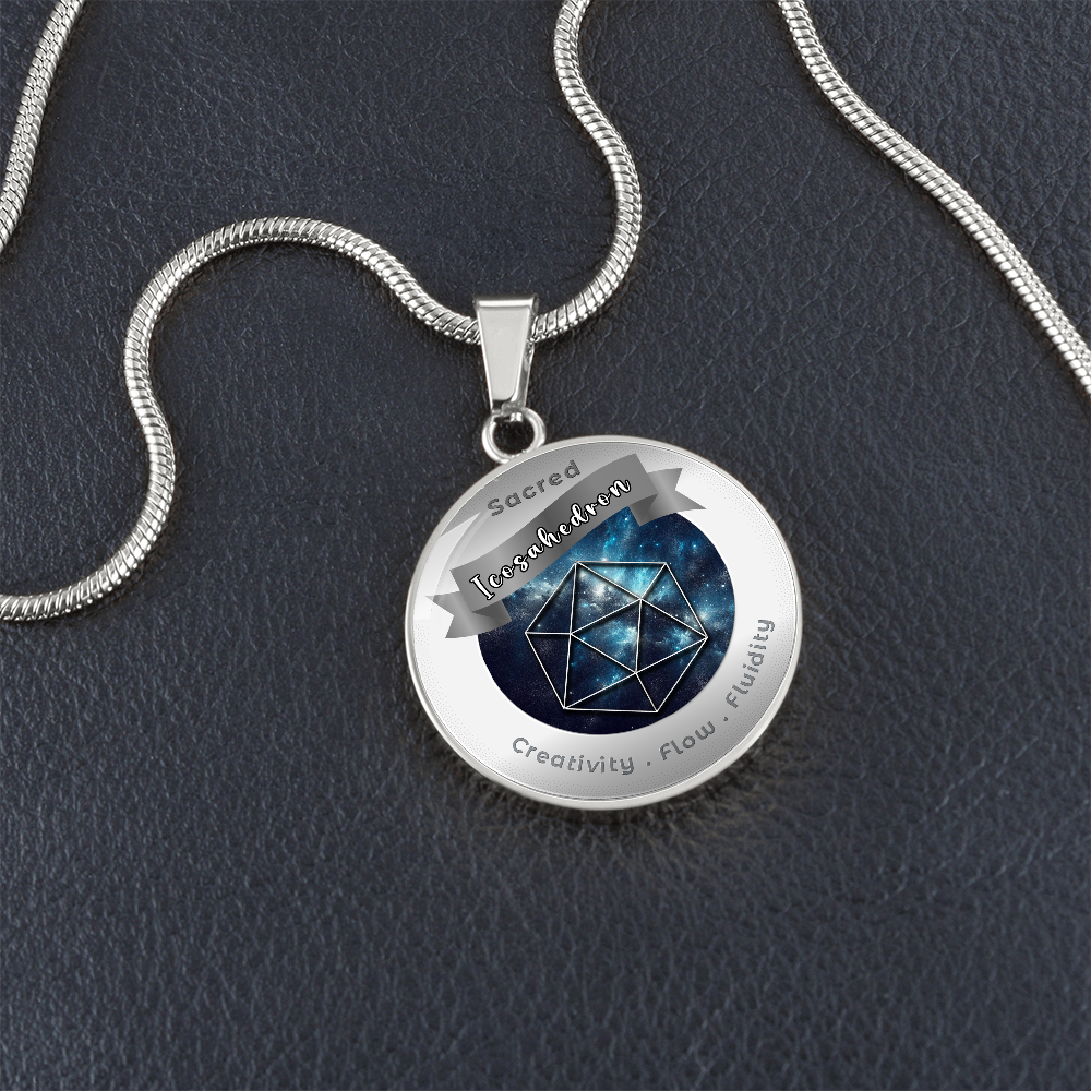 Icosahedron - Fluidity Healing Intuition - Affirmation Necklace - More Than CharmsMore Than Charms