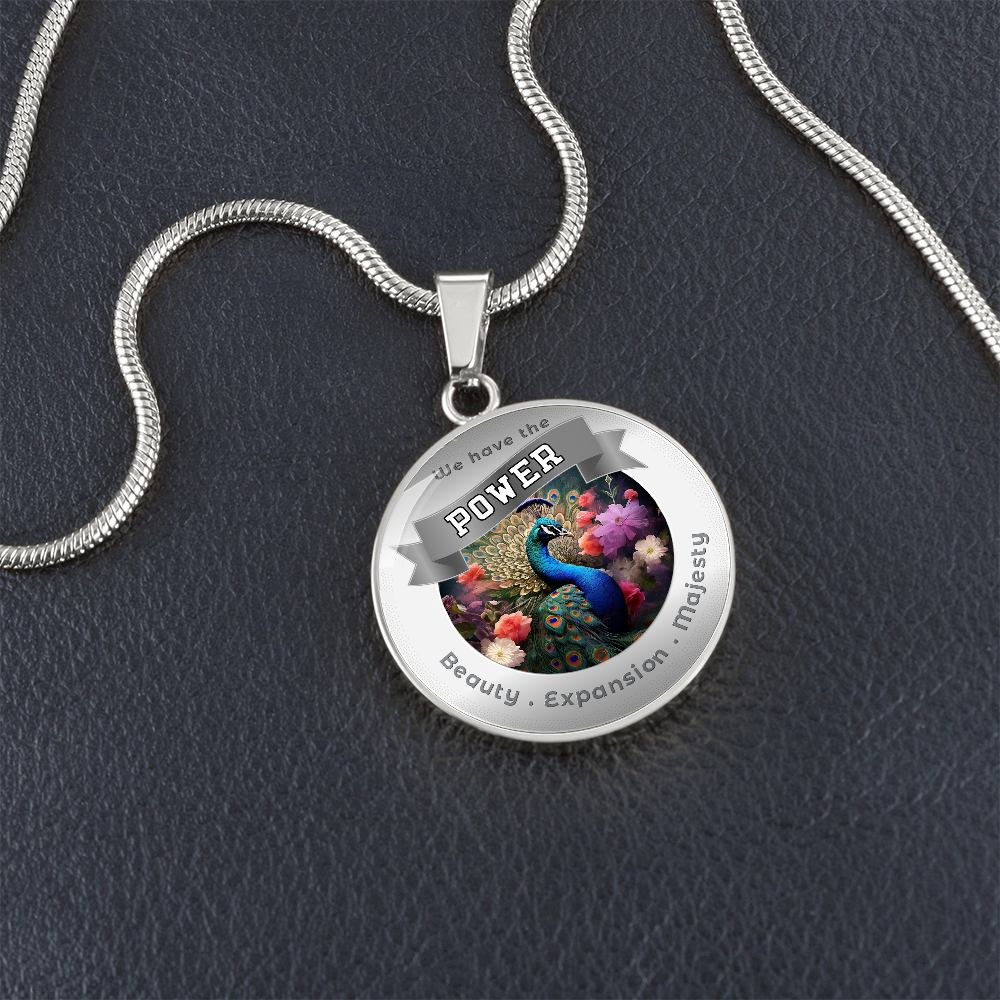 Peacock - Power Animal Affirmation Necklace - Beauty Expansion Majesty - More Than CharmsMore Than Charms