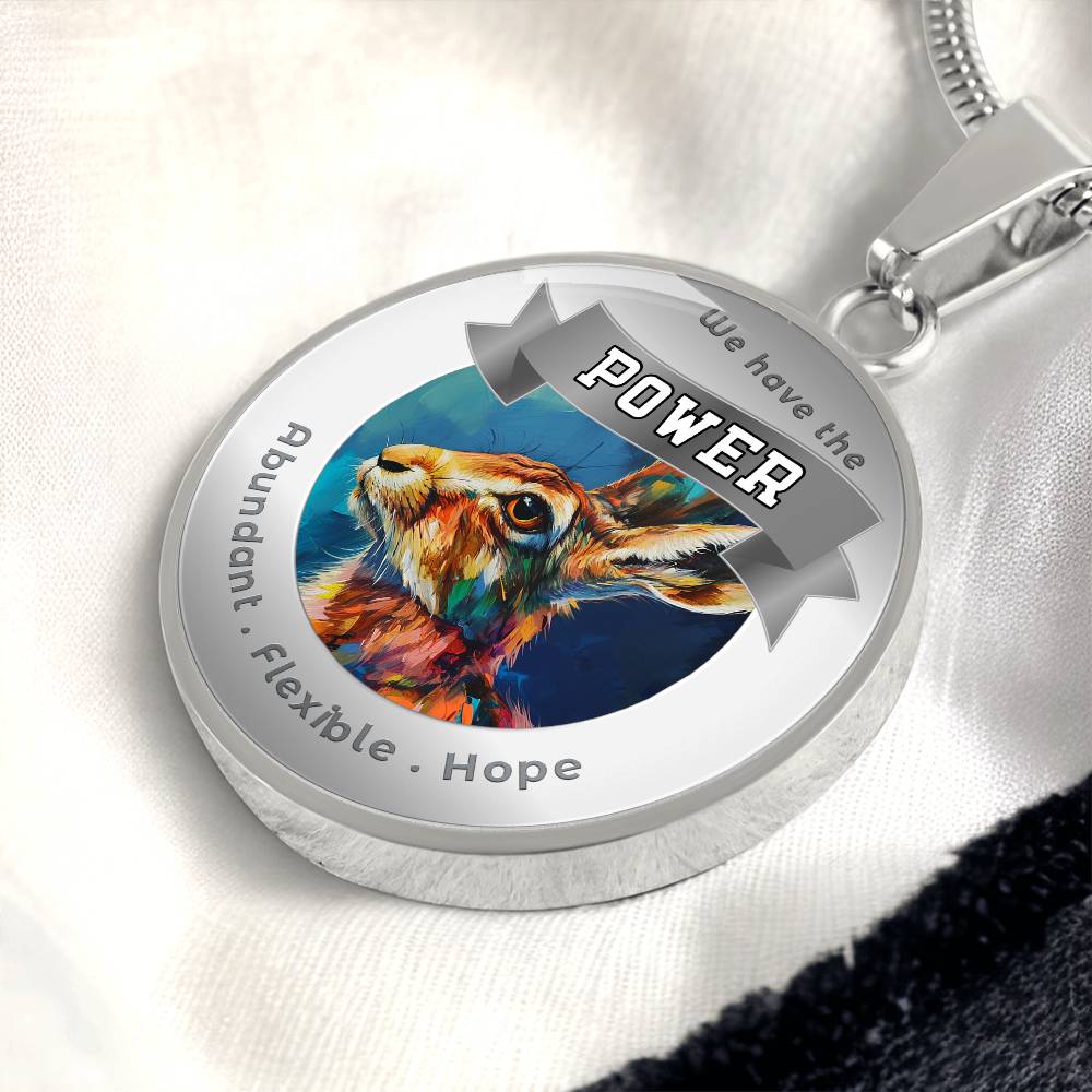 Rabbit - Power Animal Affirmation Necklace - Abundant Flexible Hope - More Than CharmsMore Than Charms