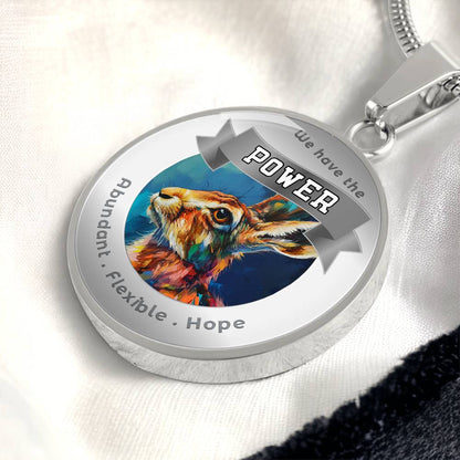 Rabbit - Power Animal Affirmation Necklace - Abundant Flexible Hope - More Than CharmsMore Than Charms