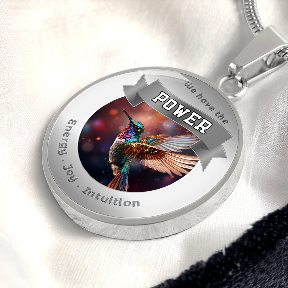 Hummingbird - Power Animal Affirmation Necklace -- Energy Joy Intuition - More Than CharmsMore Than Charms