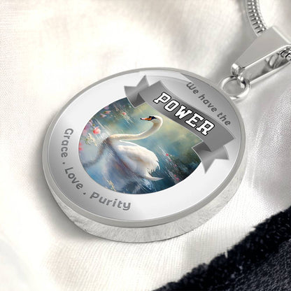 Swan - Power Animal Affirmation Necklace - Grace Love Purity - More Than CharmsMore Than Charms