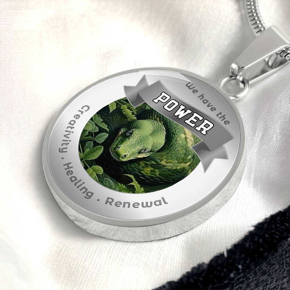 Snake - Power Animal Affirmation Necklace - Creativity Healing Renewal - More Than CharmsMore Than Charms