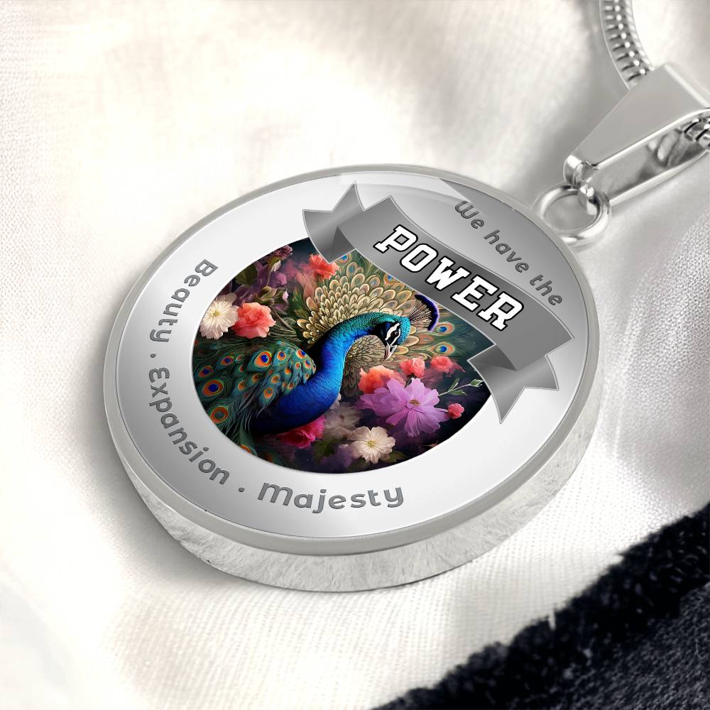 Peacock - Power Animal Affirmation Necklace - Beauty Expansion Majesty - More Than CharmsMore Than Charms