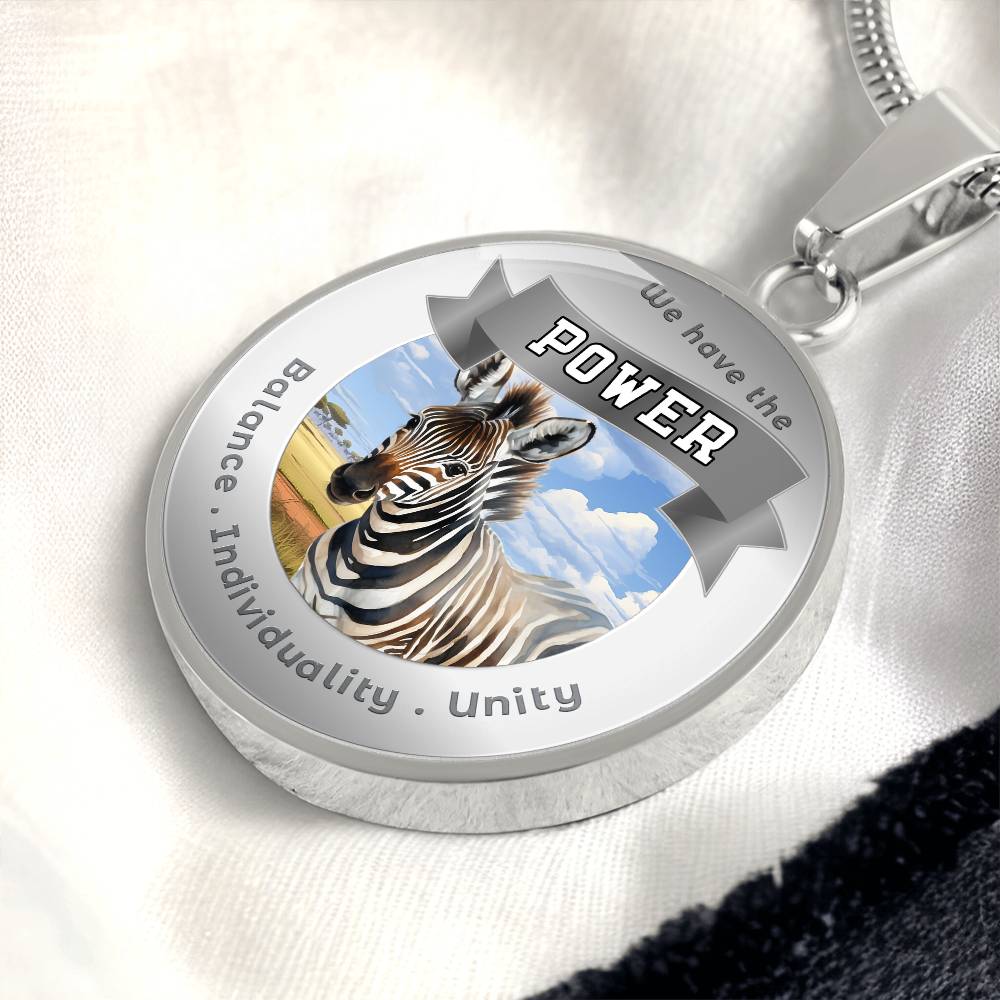 Zebra - Power Animal Affirmation Necklace - Balance Individuality Unity - More Than CharmsMore Than Charms