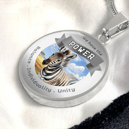 Zebra - Power Animal Affirmation Necklace - Balance Individuality Unity - More Than CharmsMore Than Charms
