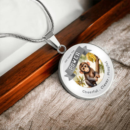Monkey - Power Animal Affirmation Necklace - Cheerful Clever Playful- More Than CharmsMore Than Charms
