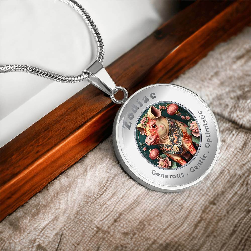 Pig - Chinese Zodiac - Affirmation Necklace - More Than CharmsMore Than Charms