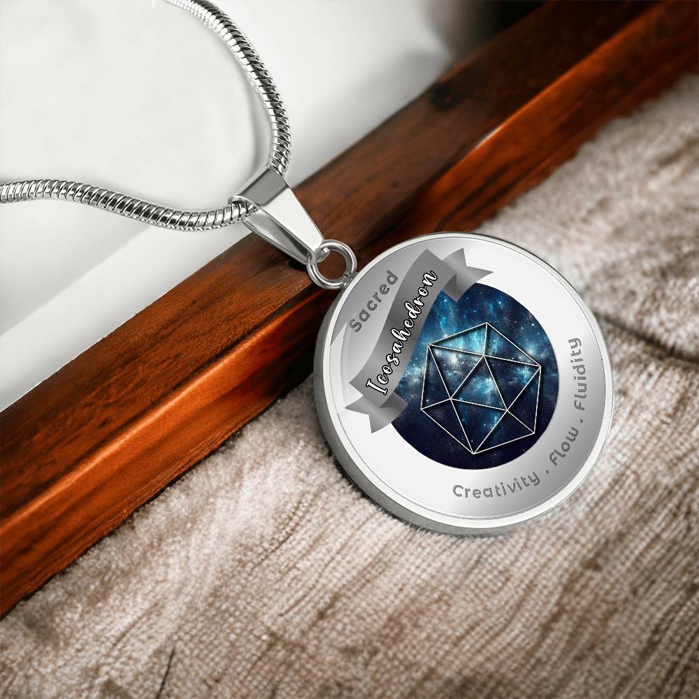 Icosahedron - Fluidity Healing Intuition - Affirmation Necklace - More Than CharmsMore Than Charms