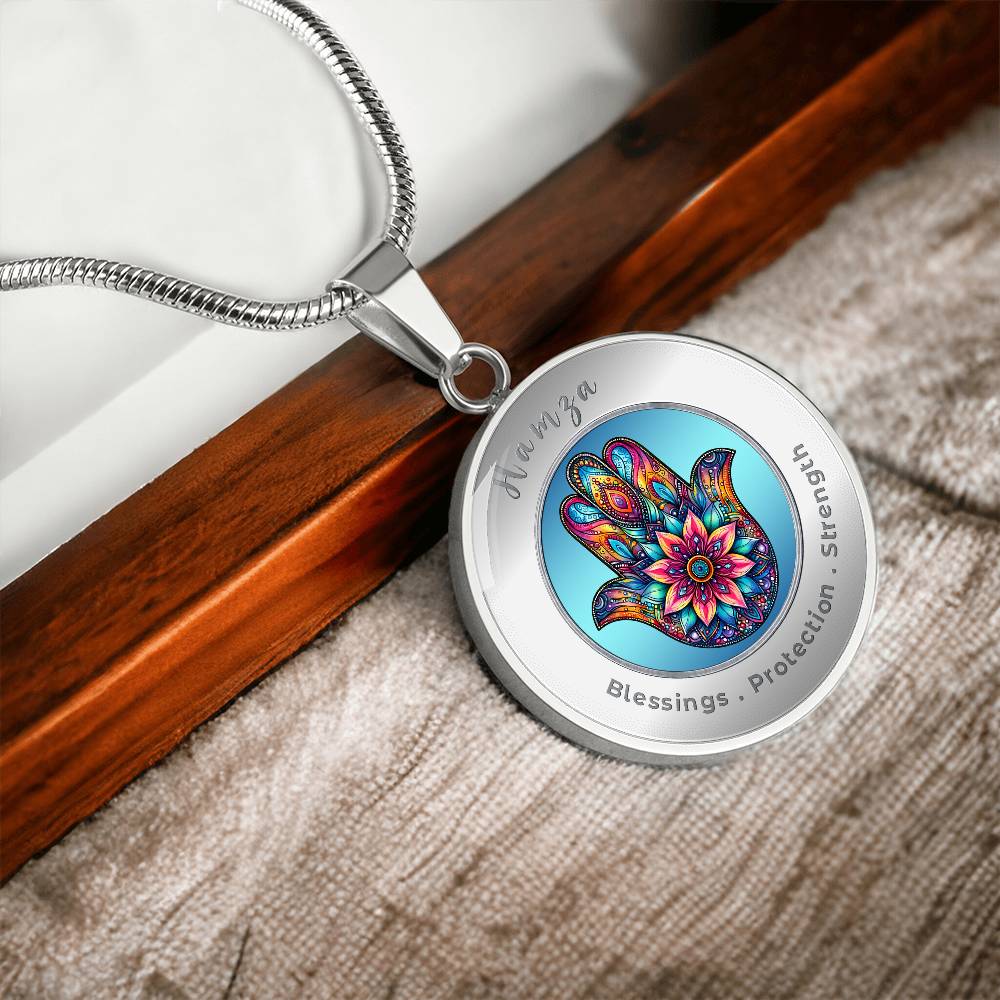 Hamsa - Protection Strength Blessings. - Affirmation Necklace - More Than CharmsMore Than Charms