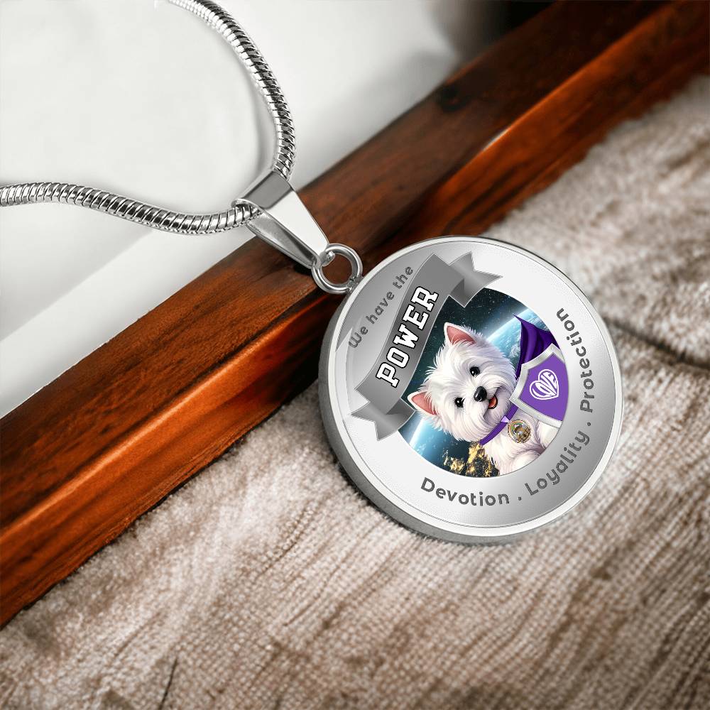 West Highland Terrier - Super Hero - Westie Dog Power Animal Affirmation Necklace - More Than CharmsMore Than Charms