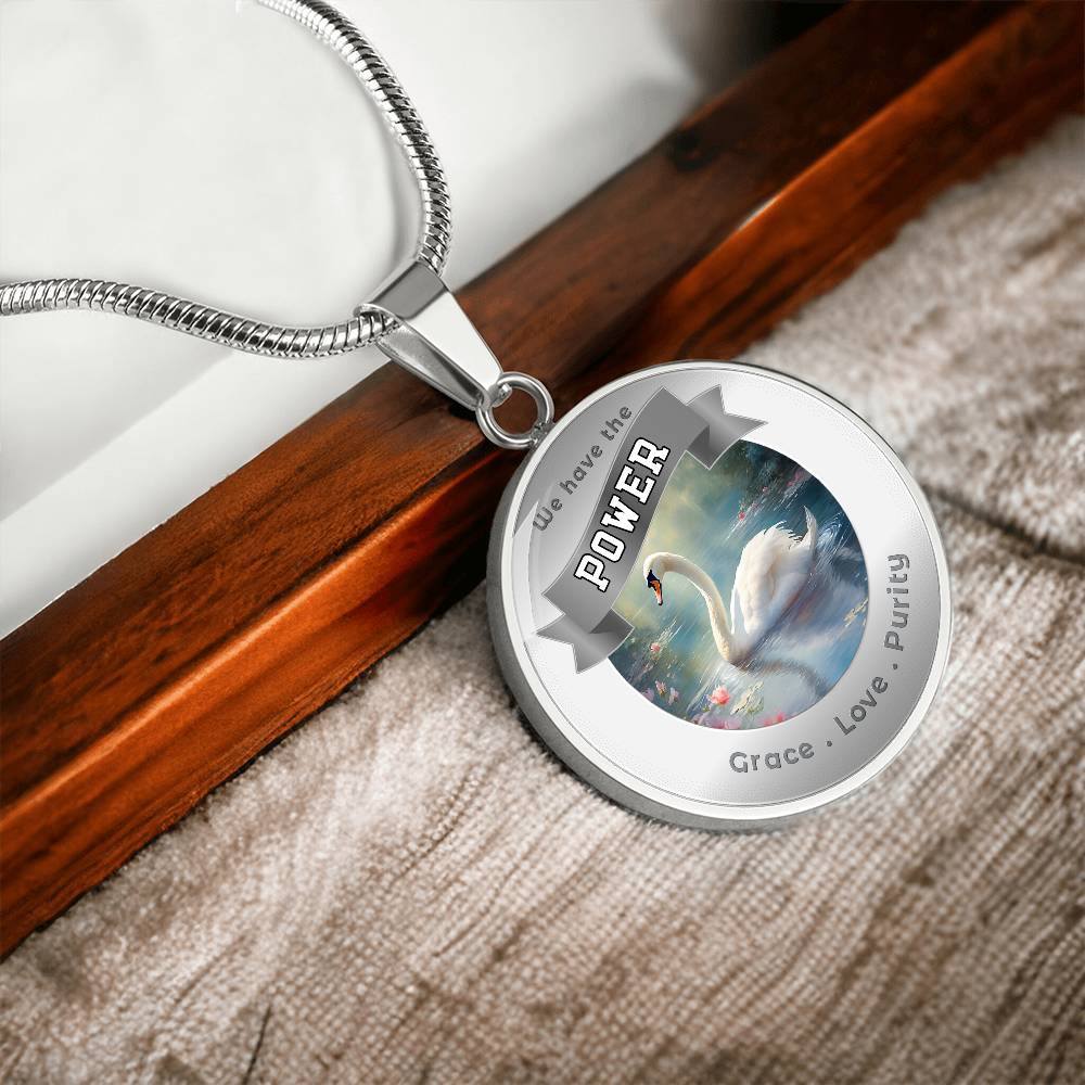 Swan - Power Animal Affirmation Necklace - Grace Love Purity - More Than CharmsMore Than Charms