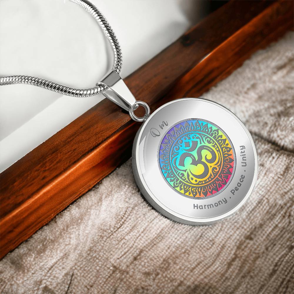 Om - Harmony Peace Unity - Affirmation Necklace - More Than CharmsMore Than Charms