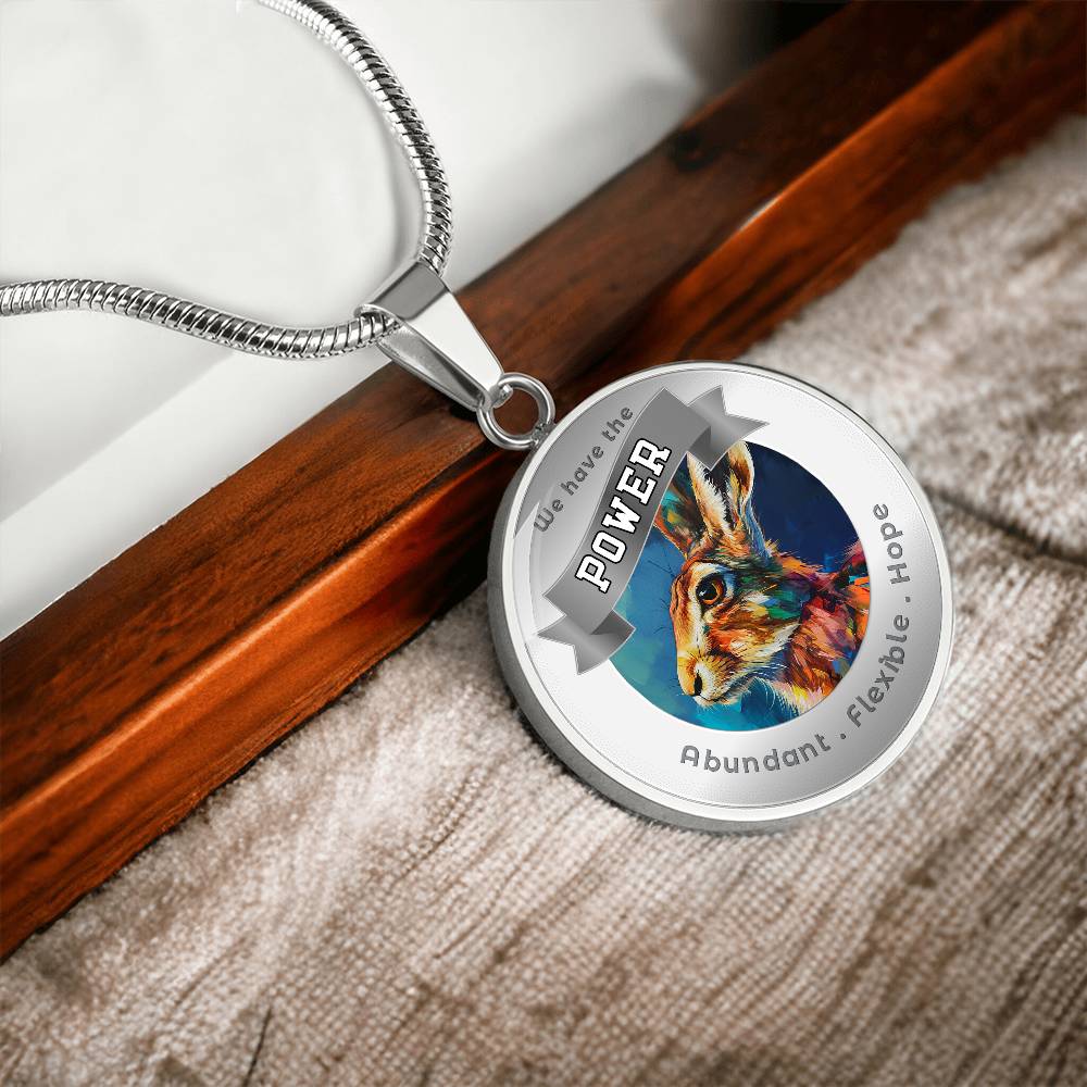 Rabbit - Power Animal Affirmation Necklace - Abundant Flexible Hope - More Than CharmsMore Than Charms