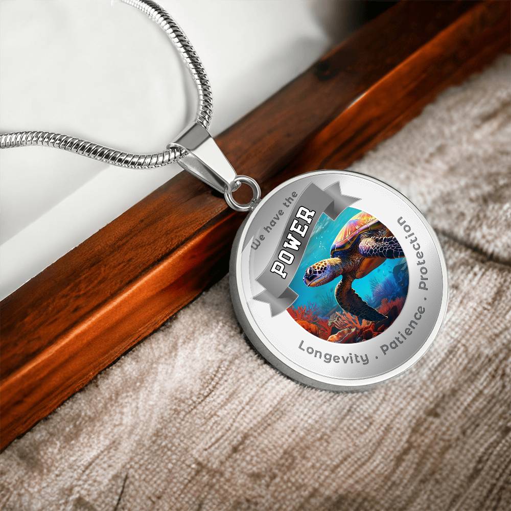 Turtle - Power Animal Affirmation Necklace - Longevity Patience Protection- More Than CharmsMore Than Charms