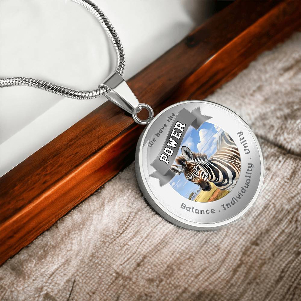 Zebra - Power Animal Affirmation Necklace - Balance Individuality Unity - More Than CharmsMore Than Charms