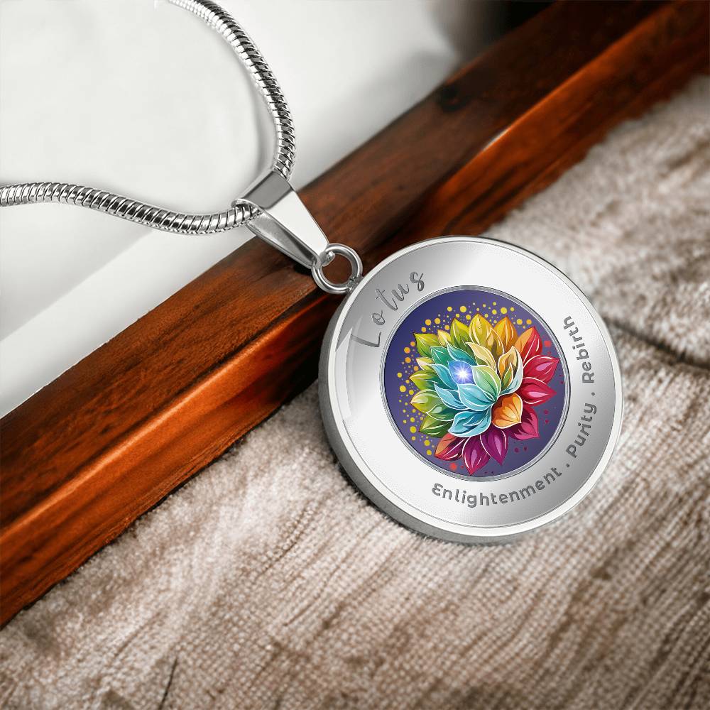 Lotus - Purity Enlightenment Rebirth - Affirmation Necklace - More Than CharmsMore Than Charms