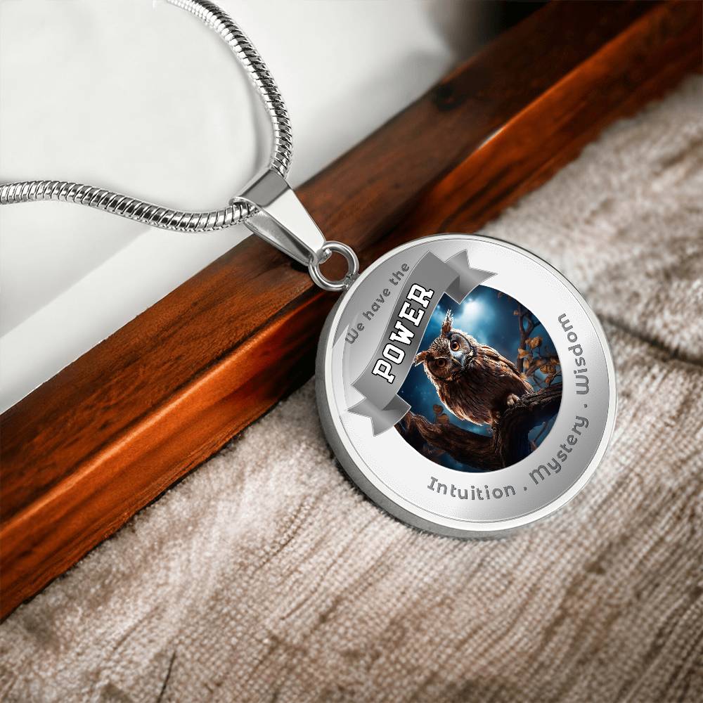Owl - Power Animal Affirmation Necklace - Intuition Mystery Wisdom- More Than CharmsMore Than Charms