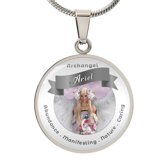 Archangel Ariel- Affirmation Necklace For Abundance Manifesting Nature Caring - More Than CharmsMore Than Charms