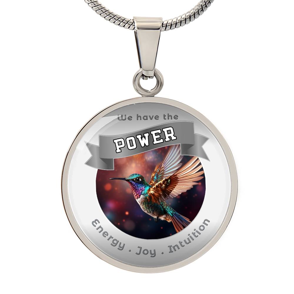 Hummingbird - Power Animal Affirmation Necklace -- Energy Joy Intuition - More Than CharmsMore Than Charms