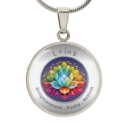 Lotus - Purity Enlightenment Rebirth - Affirmation Necklace - More Than CharmsMore Than Charms