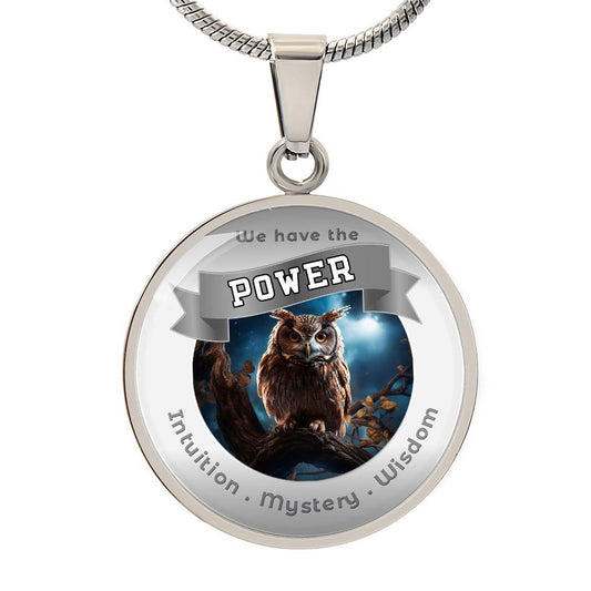 Owl - Power Animal Affirmation Necklace - Intuition Mystery Wisdom- More Than CharmsMore Than Charms