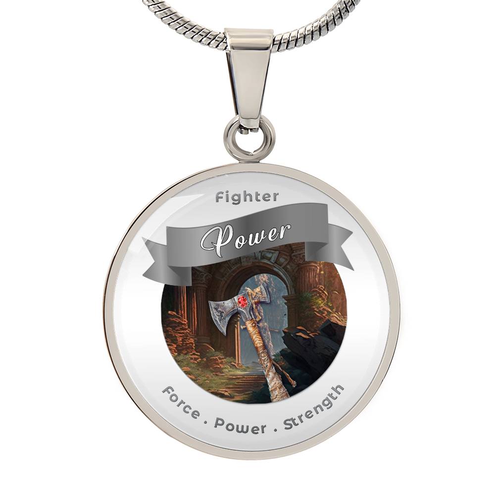 Fighter 2 - RPG Fantasy Affirmation Necklace - More Than CharmsMore Than Charms