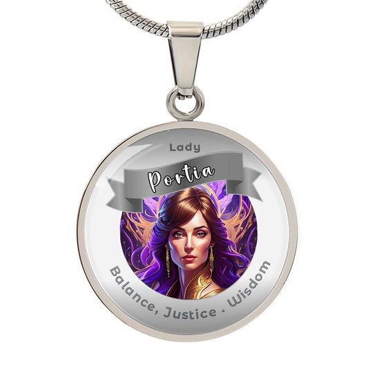 Lady Portia - Affirmation Necklace For Balance, Justice & Wisdom - More Than CharmsMore Than Charms