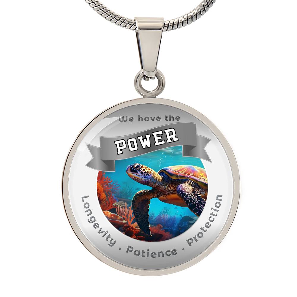 Turtle - Power Animal Affirmation Necklace - Longevity Patience Protection- More Than CharmsMore Than Charms