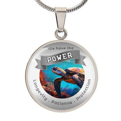 Turtle - Power Animal Affirmation Necklace - Longevity Patience Protection- More Than CharmsMore Than Charms