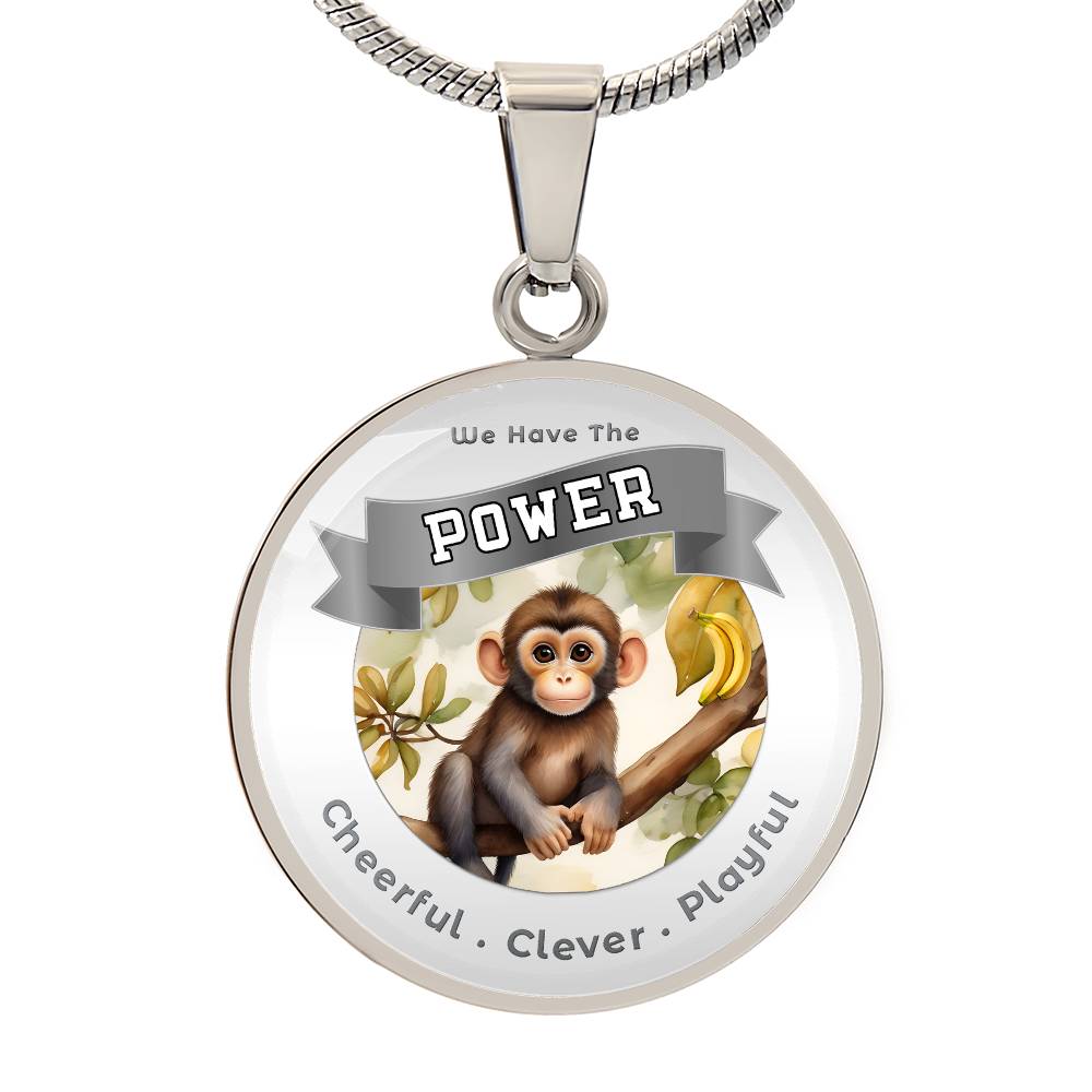 Monkey - Power Animal Affirmation Necklace - Cheerful Clever Playful- More Than CharmsMore Than Charms