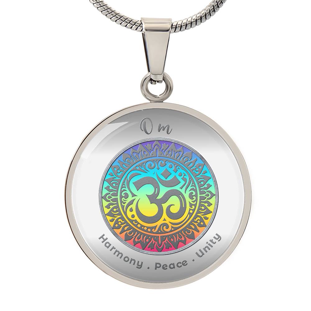 Om - Harmony Peace Unity - Affirmation Necklace - More Than CharmsMore Than Charms