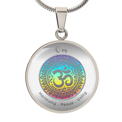 Om - Harmony Peace Unity - Affirmation Necklace - More Than CharmsMore Than Charms